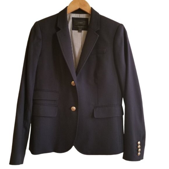 J. Crew Wool Blend Schoolboy Navy Blazer – Size 6 - Picture 1 of 9